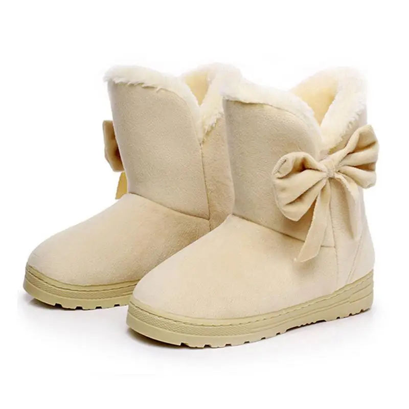Mujeres Botas De Nieve Lindo Bowtie Caliente Moda Botas De Nieve Mujeres Zapatos De Invierno Mariposa