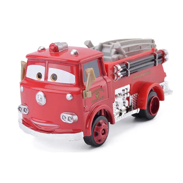 Red fire truck Автомобиль diney Pixar машина 3 роль Белое Яблоко молния McQueen Jackon torm Mater 1:55 Diecat металлический сплав Модель автомобиль игрушка ребенок - Цвет: Red fire truck