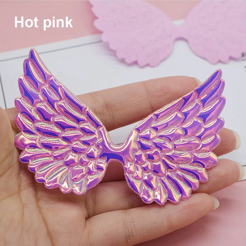 20 Stück/Set 9,5*7cm Große PU Glänzende Engelsflügel-Applikationen für Haarschleifen-Accessoires DIY Kinder-Patches – Detail 1