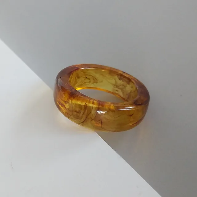 New Vintage Transparent Colorful Acrylic Resin Ring Set Korea Fashion Geometric Aesthetic Jewelry Ring For Women 2021 Trend Punk 8