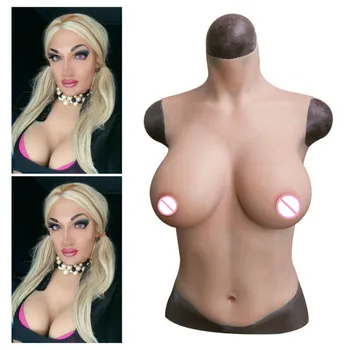 

Silicone Fake Breast Form Half Bodysuit Realistic Soft Boobs Skin Crossdresser Transgender Queen Transvestite Mastectomy Bra Top