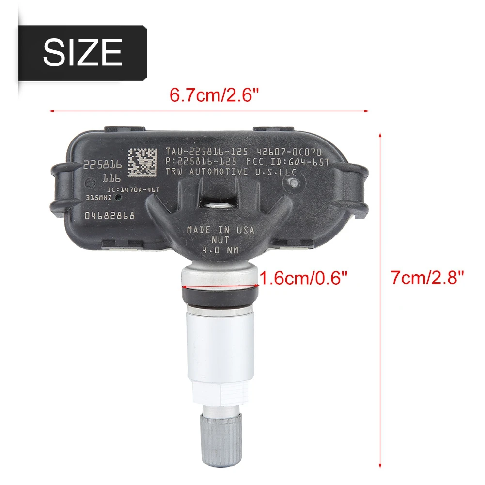 42607-0C070 автомобильный пластиковый металлический TPMS датчик контроля давления в шинах для TOYOTA SIENNA SEQUOIA TUNDRA 2006