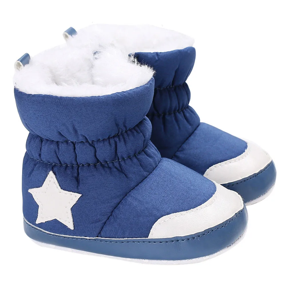 Зимняя детская обувь для новорожденных; мягкие ботинки для мальчиков и девочек; модные Утепленные зимние детские пинетки; нескользящие ботинки; BFOF - Цвет: B