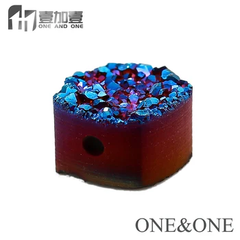 

EYIKA Beads with holes wholesale 10pcs/lot natural drusy Square 8*8mm 13 colors choice opal druzy beads for jewelry DIY making