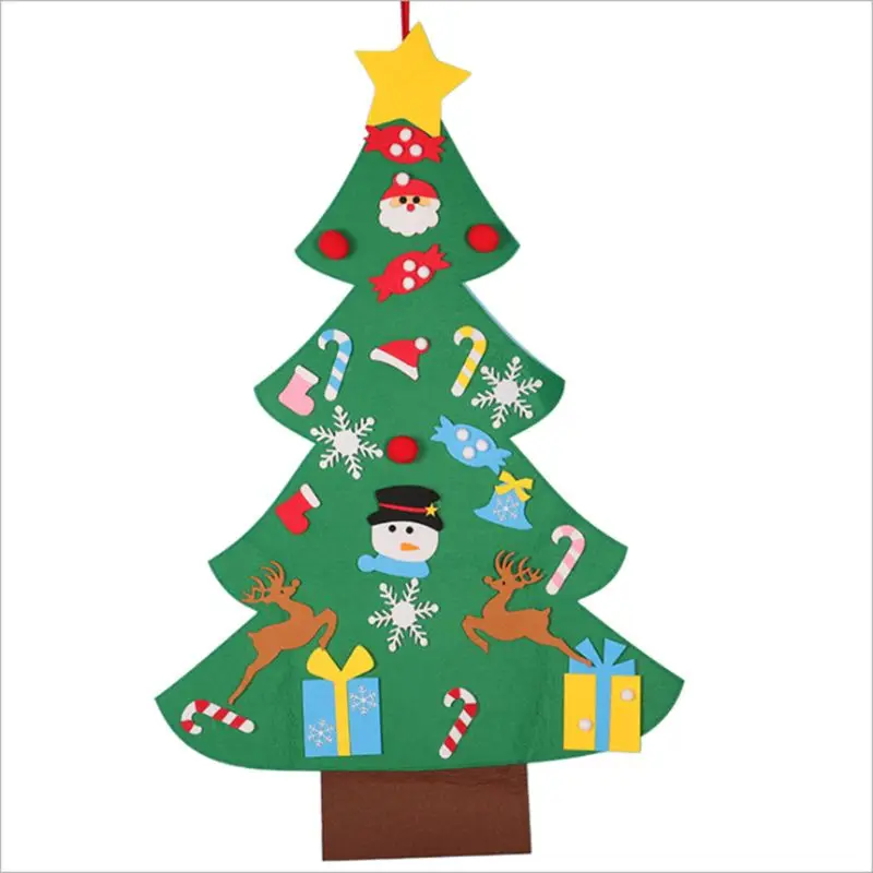 

Felt Christmas Tree Set Wall Hanging Xmas Gifts for Christmas Decorations
