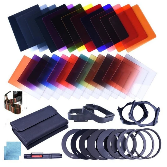 DSLR Filter Set Camera Filtro Full Kit Gradient Color Square ND Filter 24 ColorsGradient Color Square Suit for DSLR Camera 1