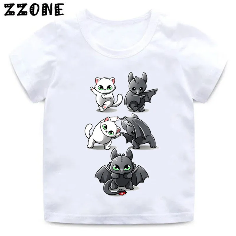 Футболка с принтом «Как приручить дракона» для мальчиков и девочек детская забавная одежда Детские топы, футболка для малышей HKP5322