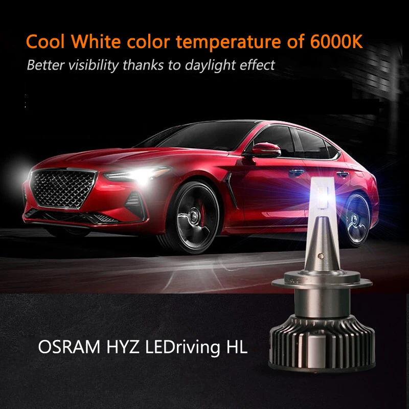 OSRAM H8 H11 H16 светодиодный HYZ светодиодный riving 6000K белый светодиодный автомобильный противотуманный светильник оригинальные автомобильные лампы+ 140% больше яркости 46211CW, пара