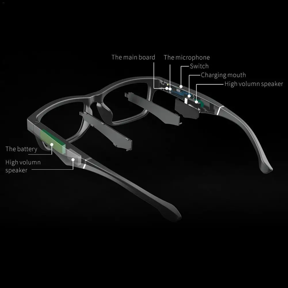 K1 Smart Wireless Bluetooth Headset Glasses USB Car Sports Anti-Blu-ray Earphones Built-in Speaker No Bone Conduction Headphones