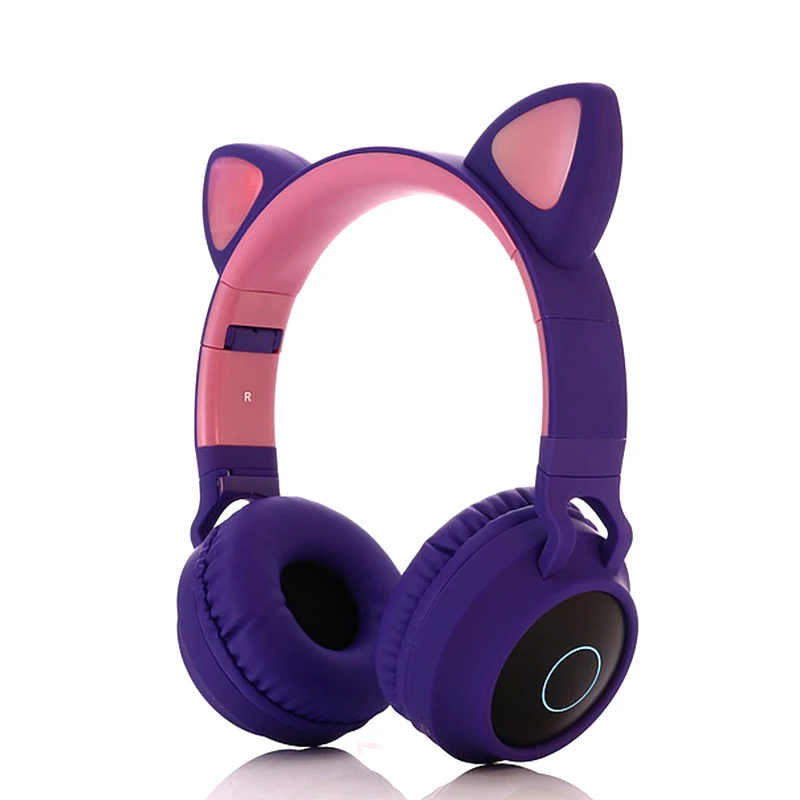 LED Cat Ear Headphones Noise Cancelling Bluetooth 5 0 Adults and Kids Headset Support TF Card FM Radio With Mic Wireless Wired