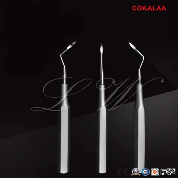 

3pcs / set dental elevator stainless steel curved root dental lift dentist instrument teeth whitening tool