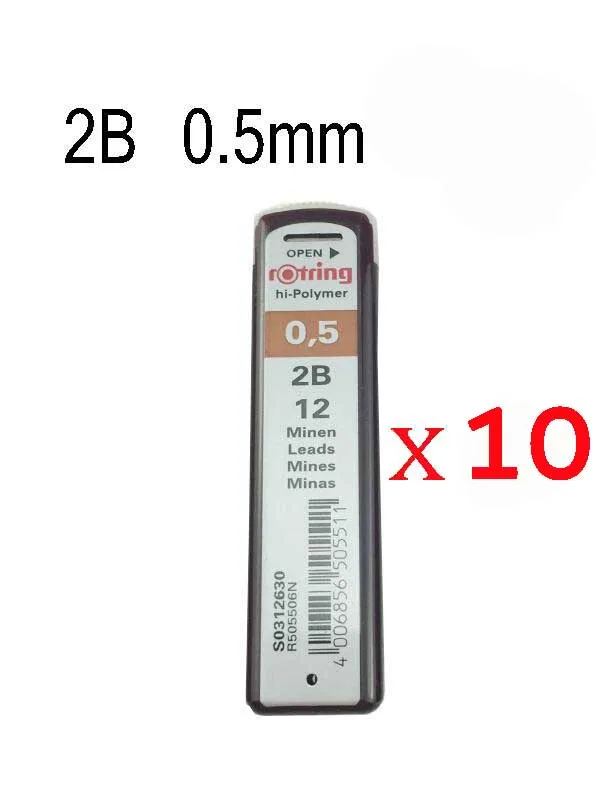 Geman rOtring 0,5 мм TIKKY автоматические механические карандаши для заправки HB 2B школьные офисные принадлежности для художника наброски - Цвет: 10PCS 05 2B