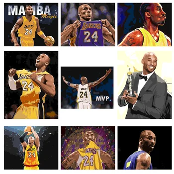 

YIJIE DIY Painting By Numbers Kobe Bryant Canvas Oil Painting Paints By Number Kit Art Picture Home Living room Decoration