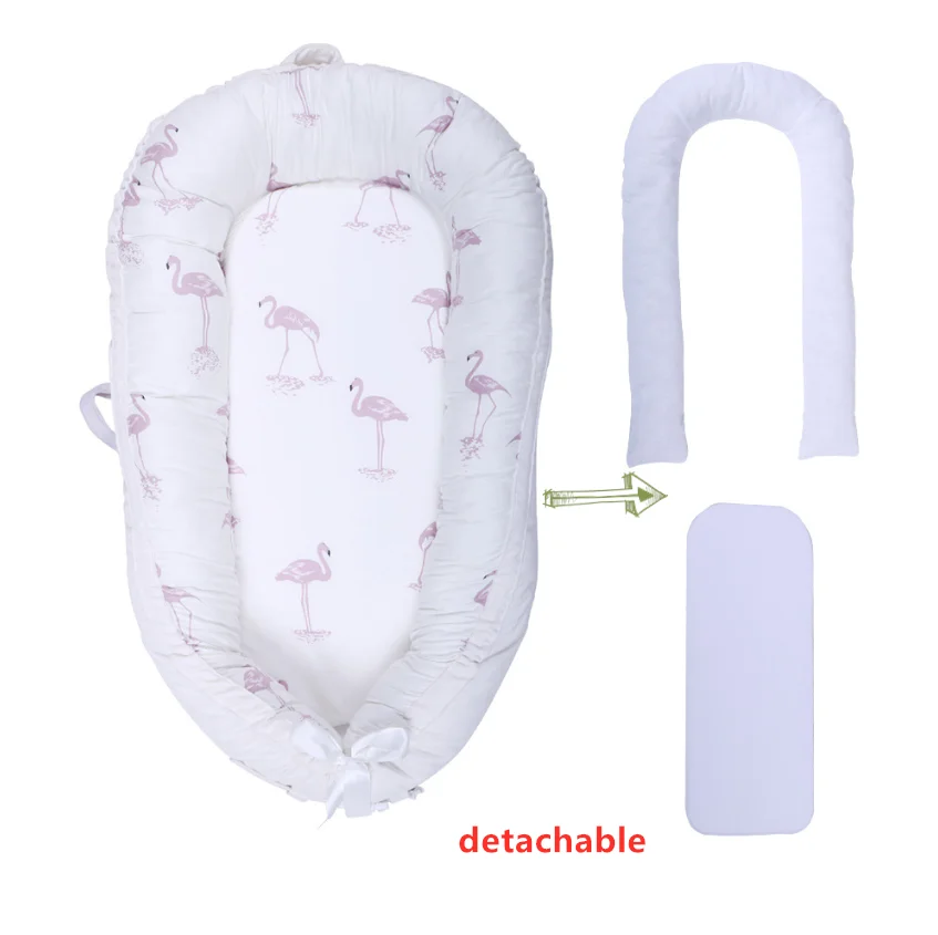 Портативная детская бионическая кровать Bebe SLEEP POD Младенческая дорожная кроватка хлопок Новорожденный матрас BabyNest обновленная кровать-гнездо - Цвет: C4