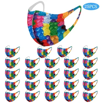 

15/20/25PC New fashion cute cartoon children breathable fabric Printed Ice Silk Mask To Protect Against DustS And Haze Mask