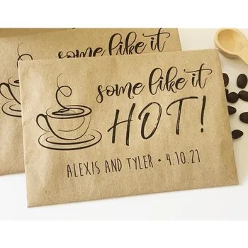 

Custom Rustic Wedding Favors - Some Like It Hot - Wedding Coffee Favor Bags - Bridal Shower Favors -Food Buffet Treat bags