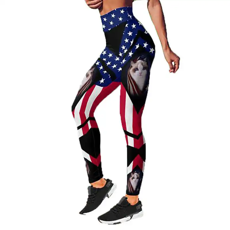 FCCEXIO Cat 3D Print Fitness Sportwear Yoga Clothes Gym Workout Tank Top Sports 2PCS Set Pants Women Seamless Leggings Outfit