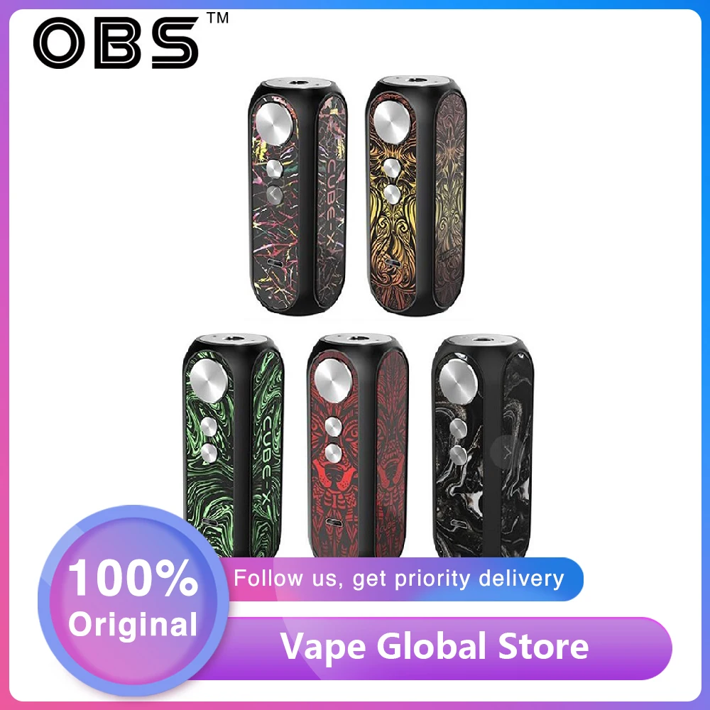 Оригинальный боксмод OBS Cube X 80W VW мощность аккумулятора 18650 электронная сигарета