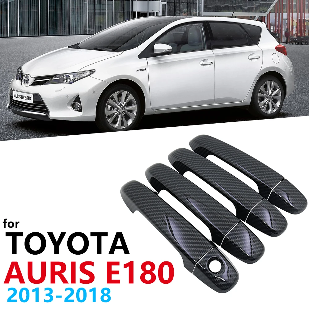 Gloss Black Carbon Fiber Car Door Handles Cover for Toyota Auris E180 Hatchback (AU) Scion iM 2013~2018 Accessories Cap 2014 | Автомобили