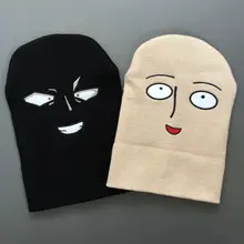 Женская и мужская зимняя вязаная громоздкая Шапка-бини, новинка, забавная, аниме, мужская, с вышивкой лица, Харадзюку, мешковатая, свободная, с черепом, шапка, теплая