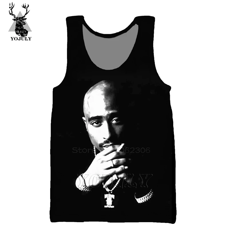 Legends Of хип-хоп рэппер 2pac жилет Мода off white Мужская 3d печать повседневная майка Мужская Уличная мускулаторная спортивная одежда V10