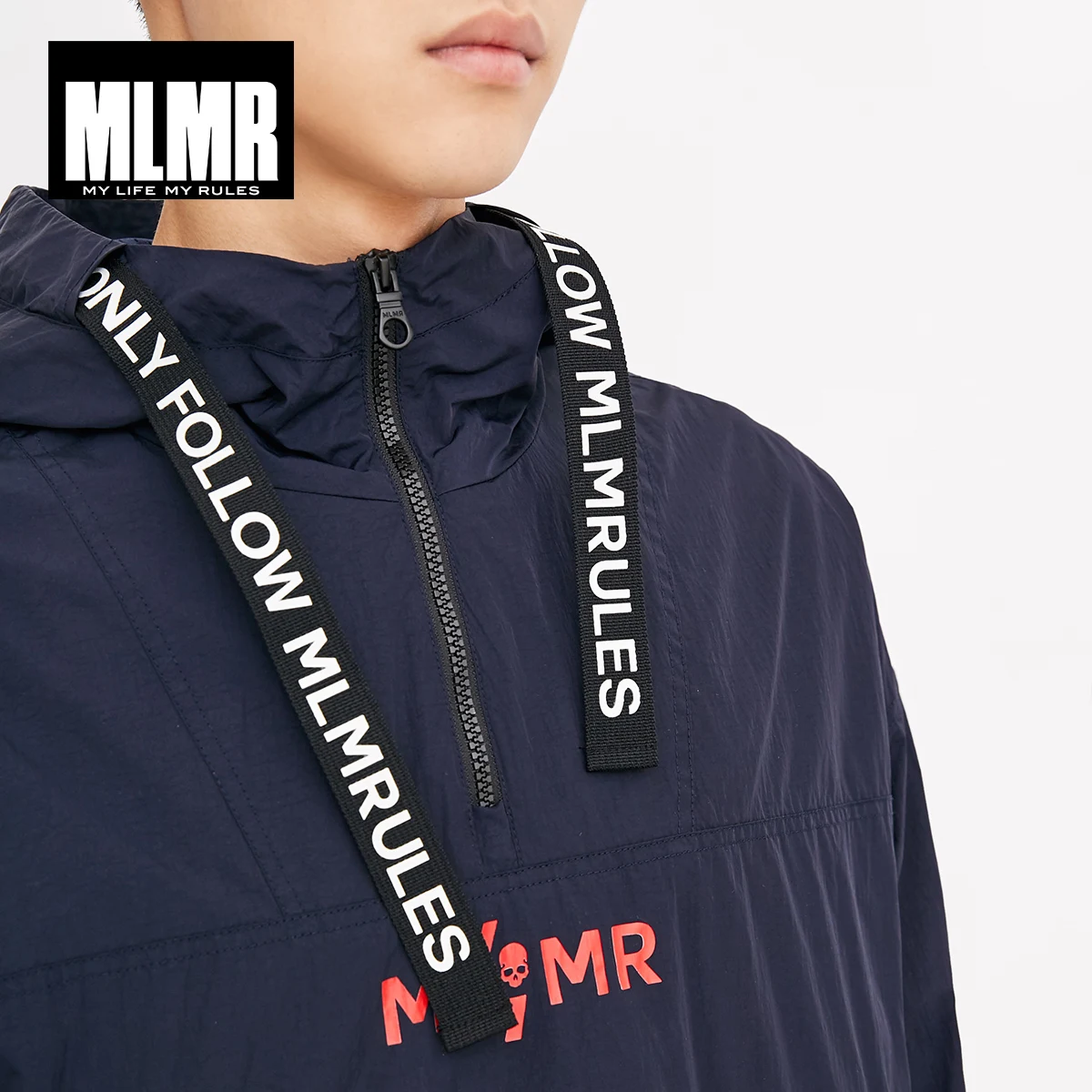 MLMR с буквенным принтом Повседневная капюшоном длинным рукавом куртка мужская|