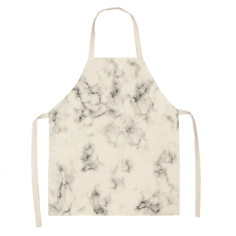 1PC Cotton Kitchen Aprons Linen Printed Sleeveless Pinafore Brief Geometric Women Home Cooking Baking Waist Bib 53*65cm WQL0150 - Цвет: WQL0150-47