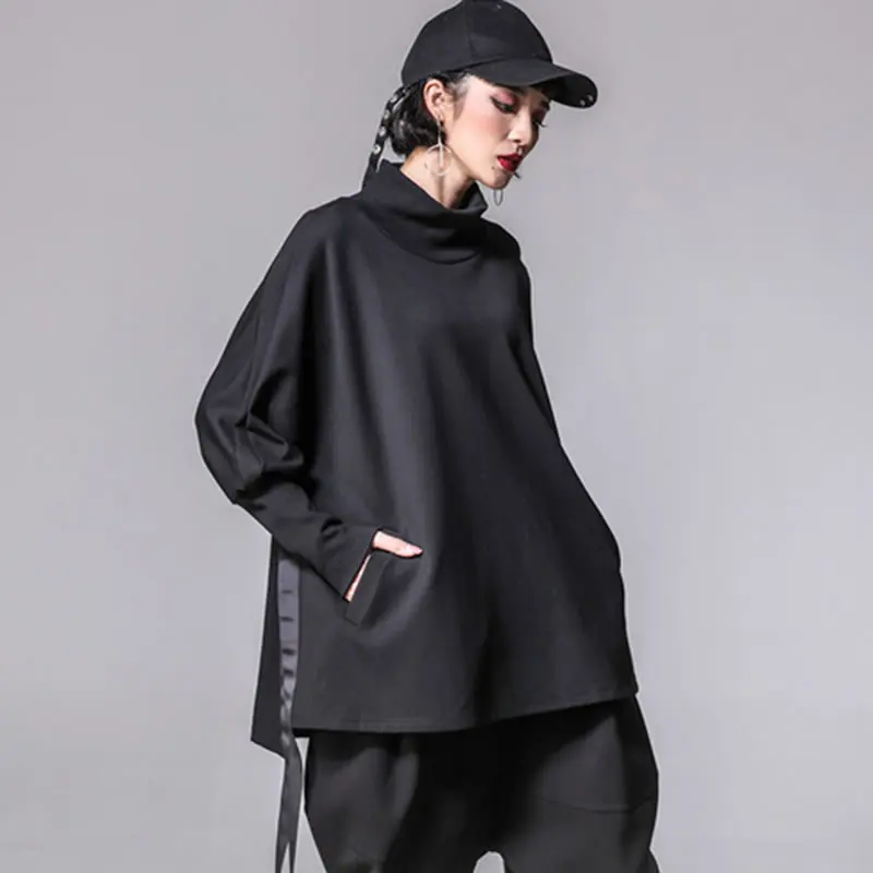 Женская футболка водолазка с рукавом летучая мышь и разрезом|women t-shirt|batwing sleevetees