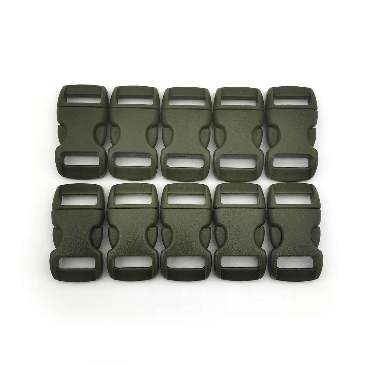 CooBigo 10-Pack Side Release Buckles – 3/8" To 1" Curved, For Paracord Bracelets & 550 Cord