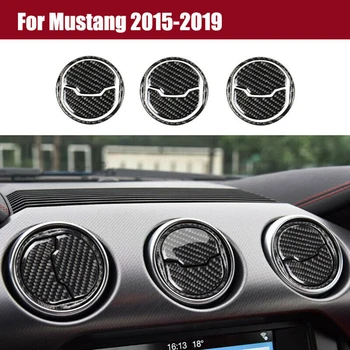 

9X Carbon Fiber Interior Air Vent Outlet Frame Trim For Ford Mustang 2015-2019