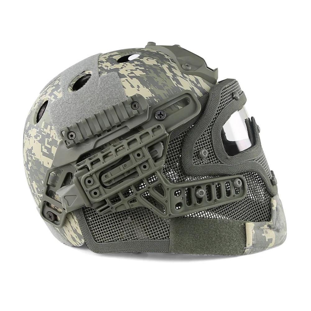 

Outdoor Tactical Protective Helmet G4 System Steel Wire Mask Helmet One-piece Full Face Protection Equipment CS Field Operations