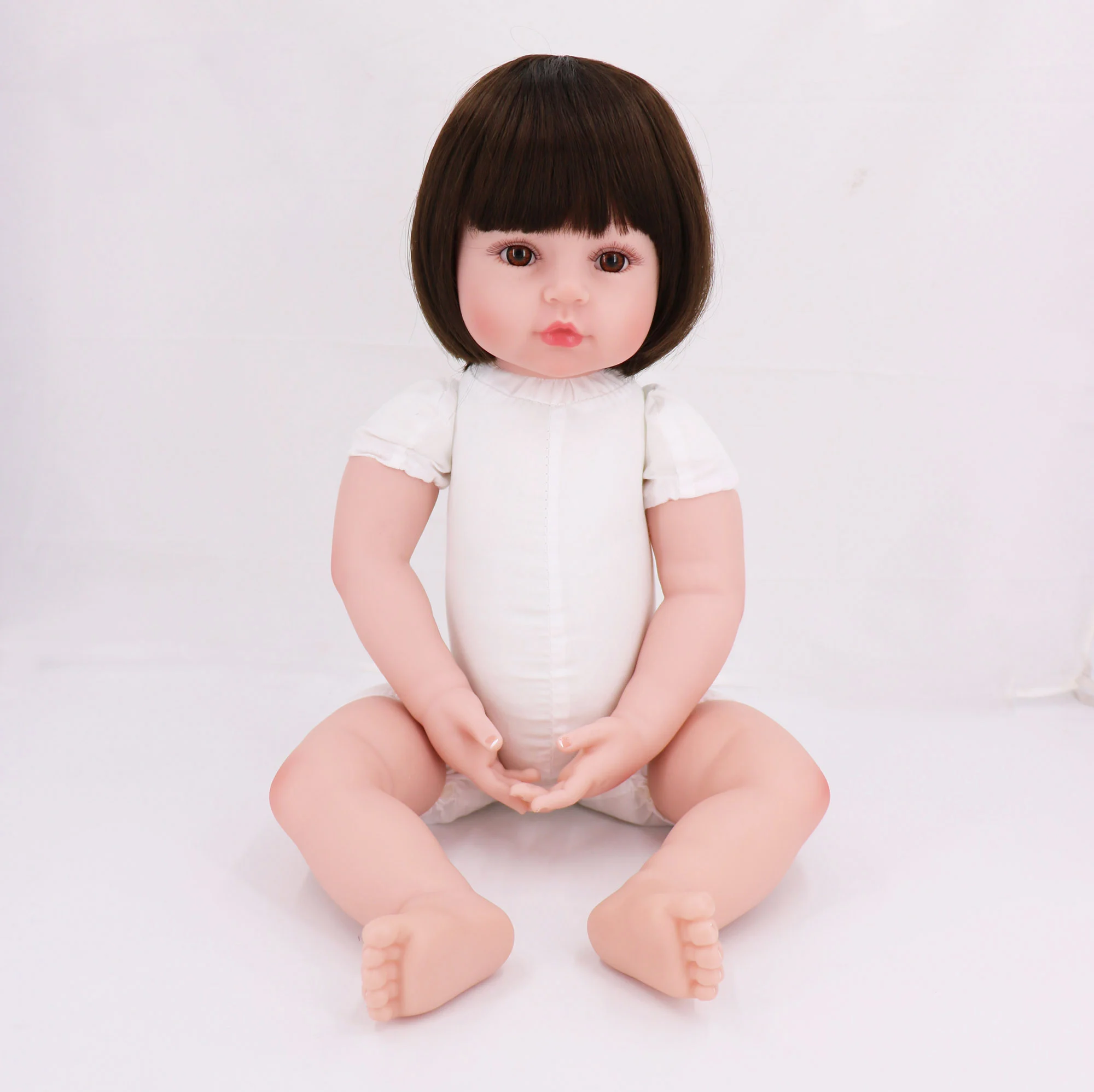 

Big 60cm Bebe reborn kit soft silicone reborn baby doll for children gift clothing model DIY kit reborn dolls toys