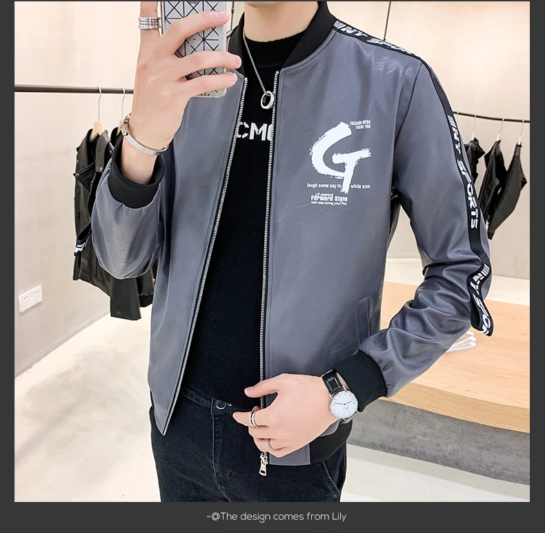 Autumn And Winter Leather Jacket Mens Large Size 5XL Pop Leather Jacket Men Stand Collar Slim Fashion Casual Leather Jacket Coat