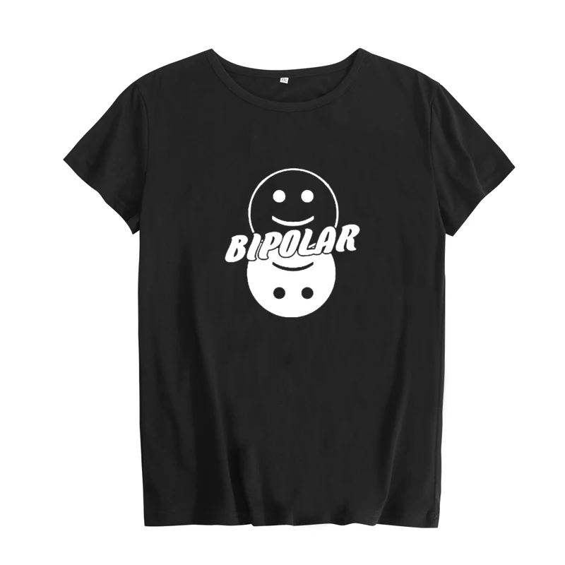 Милая футболка с биполярным лицом Tumblr Hipster Harajuku футболка с рисунком Женская одежда футболка Летняя новая модная футболка