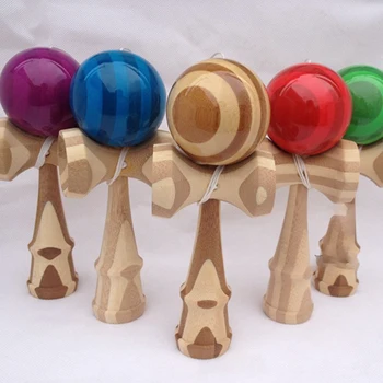 

1 Piece Professional Bamboo PU Paint Wooden Kendama Balls Skillful Jumbo Kendama Outdoors Juggle Game Balls Toys for Gifts