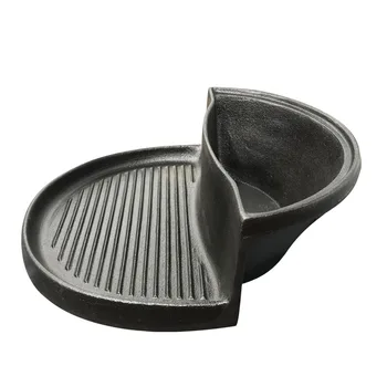 

Thick cast iron pan Korean-style roasted one-piece pot pig iron soup pot over the wall hot pot dual-use barbecue plate high and