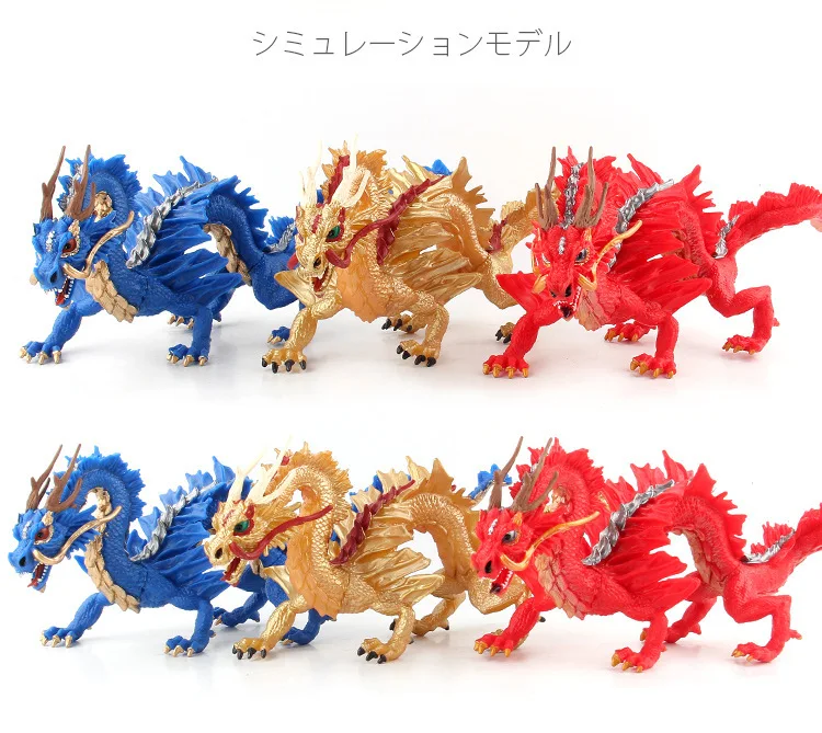 29CM Big Size Golden Red Blue Chinese Dragon Animal Models Action Figures Lifelike Educational Kids Toys Gifts Decorations | Игрушки и