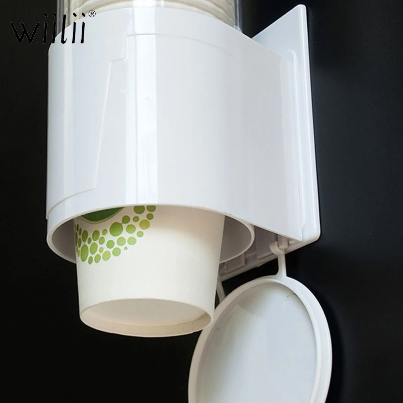 Wiilii Single Pull Type Cup Dispenser Paste Screw Plate Mountable Cup Holder Water Dispenser Cooler Wall Holder Storage Rack