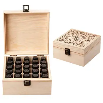 

25 Grids Wooden Essential Oil Aromatherapy Boxes Pine Aromatherapy Organizer Home Nail Polish Essential Oil Storage Case