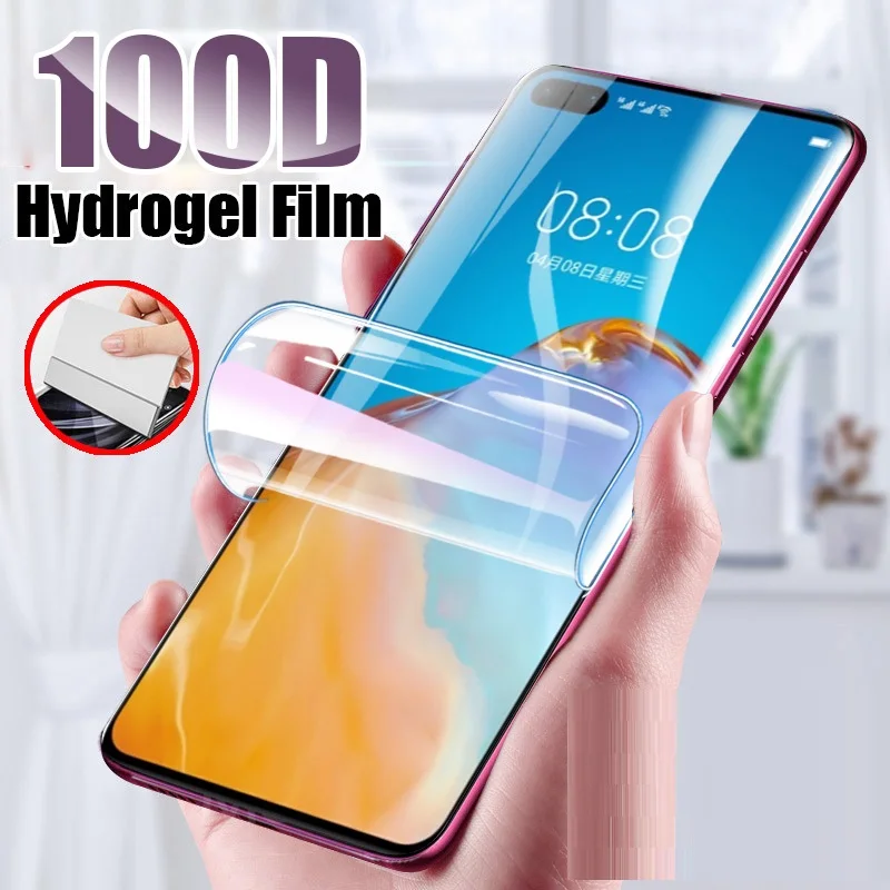 Защита экрана для Huawei P10 P20 P40 P30 Pro Lite Полное покрытие мягкая Гидрогелевая пленка