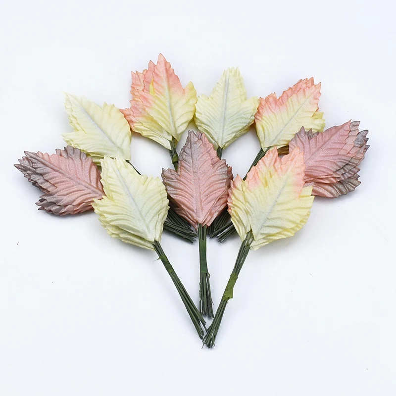 

12pcs christmas decorations for home garland scrapbooking flowe wall Bridal brooch candy box artificial plants Christmas leaves