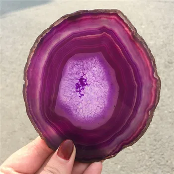 

Natural Agate Slice purple Geode Polished Crystal Quartz Gems Crafts Pad Home Decoration Stone Holiday Gift stents 12-14cm