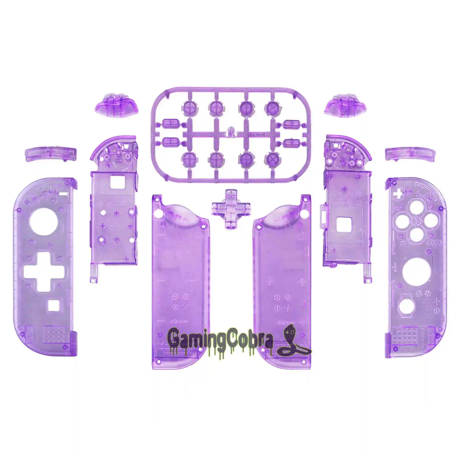 Пользовательский прозрачный корпус контроллера(версия D-Pad) с полным набором кнопок DIY Замена оболочки для nintendo Switch Joy-Con - Цвет: Clear Atomic Purple
