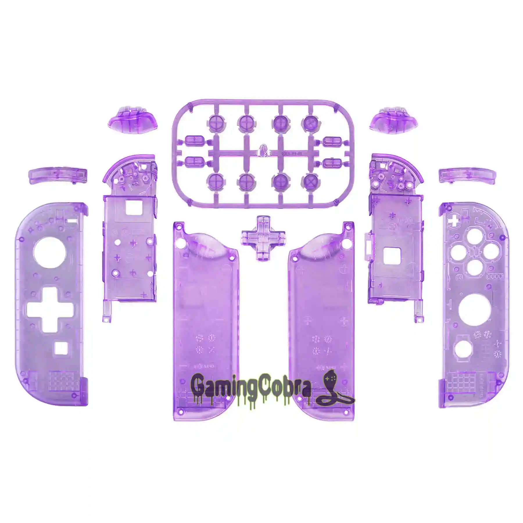 Clear Atomic Purple Пользовательский прозрачный корпус контроллера(версия D-Pad) с полным набором кнопок DIY Замена оболочки для nintendo Switch Joy-Con - Цвет: Clear Atomic Purple