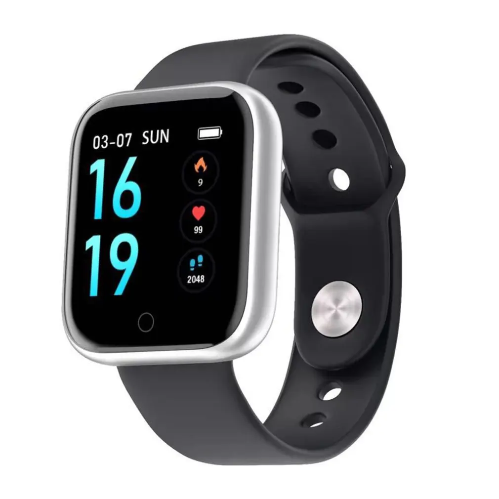 Silicone silver Цветной экран фитнес-трекер Браслет T80 Смарт-часы браслет Ip68 водонепроницаемый ремешок для часов - Цвет: Silicone silver
