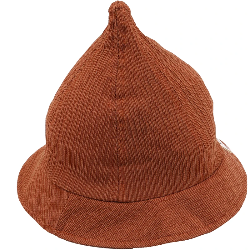caramel colour Милая хлопковая детская шапка, простая детская одноцветная Рыбацкая шляпа, детская чашка, летняя модная шапка для маленьких мальчиков и девочек - Цвет: caramel colour