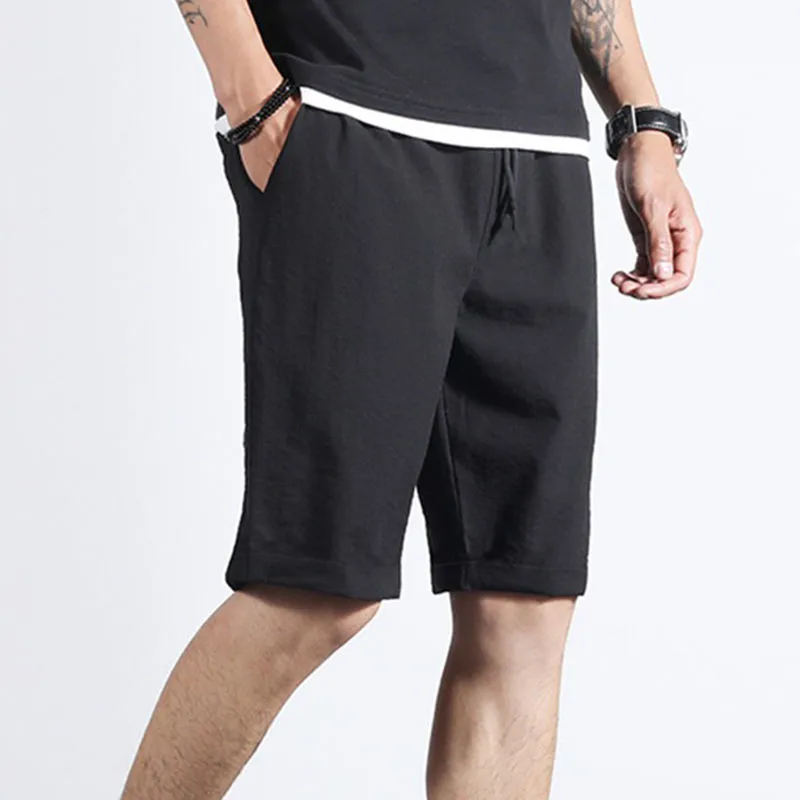 Хлопок Летние Шорты Мужские до колен брюки пляжные шорты мужские тренировочные штаны цвета хаки Шорты повседневные белые спортивные шорты
