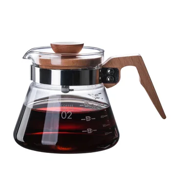

400ml/600ml Glass Coffee Pot V60 Tea Pots Coffee Server Tools Tea Pot Heat-resistant Glass Can Be Directly Open Flame Heating
