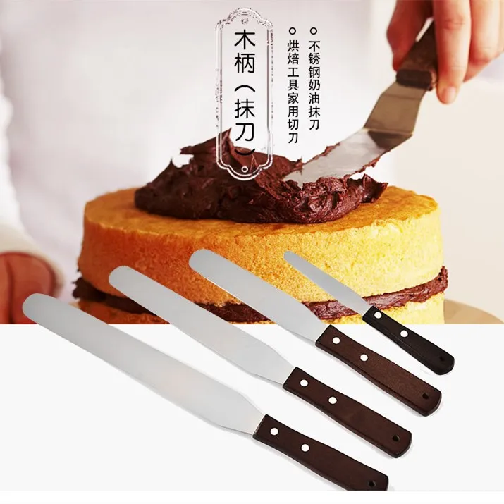 

4/6/8/10 inch Stainless Steel Cake Spatula Butter Cream Icing Frosting Knife Smoother Kitchen Pastry Cake Decoration Tools