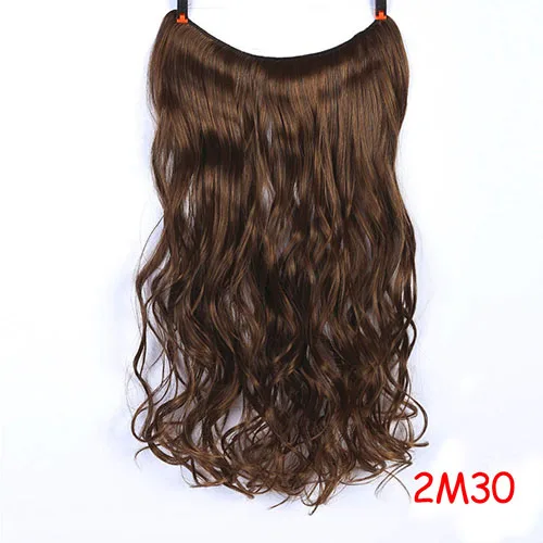 WEILAI женские длинные вьющиеся волосы большая волна цельный натуральный набор париков u-образный бесшовный парик для наращивания волос милый головной убор - Цвет: YX02-2M30
